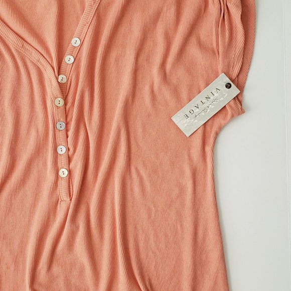 FRENCH LAUNDRY VINTAGE Henley Short Sleeve Top - Picture 4 of 10